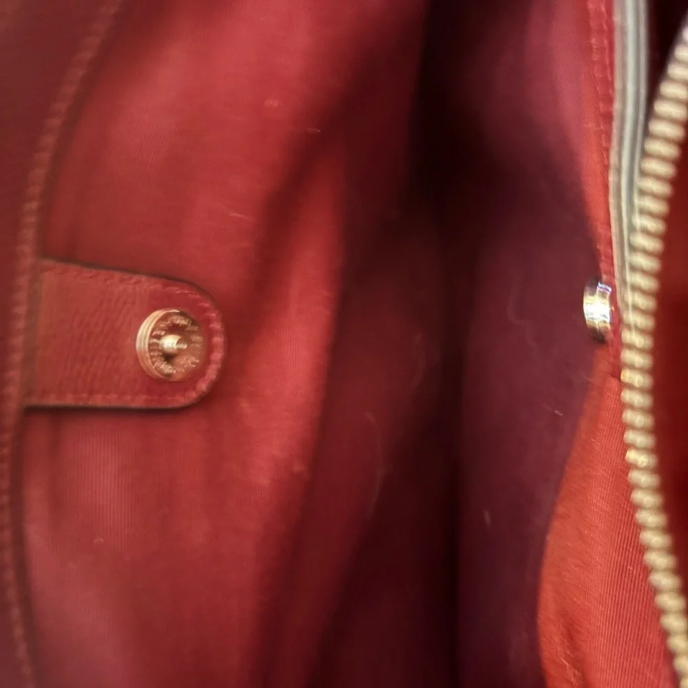 Coach Christie Carryall Burgundy Crossgrain Leather COA